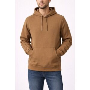 H&M Men's Hoodie Brown Pullover Sweatshirt Size Small Cotton Blend Casual Wear